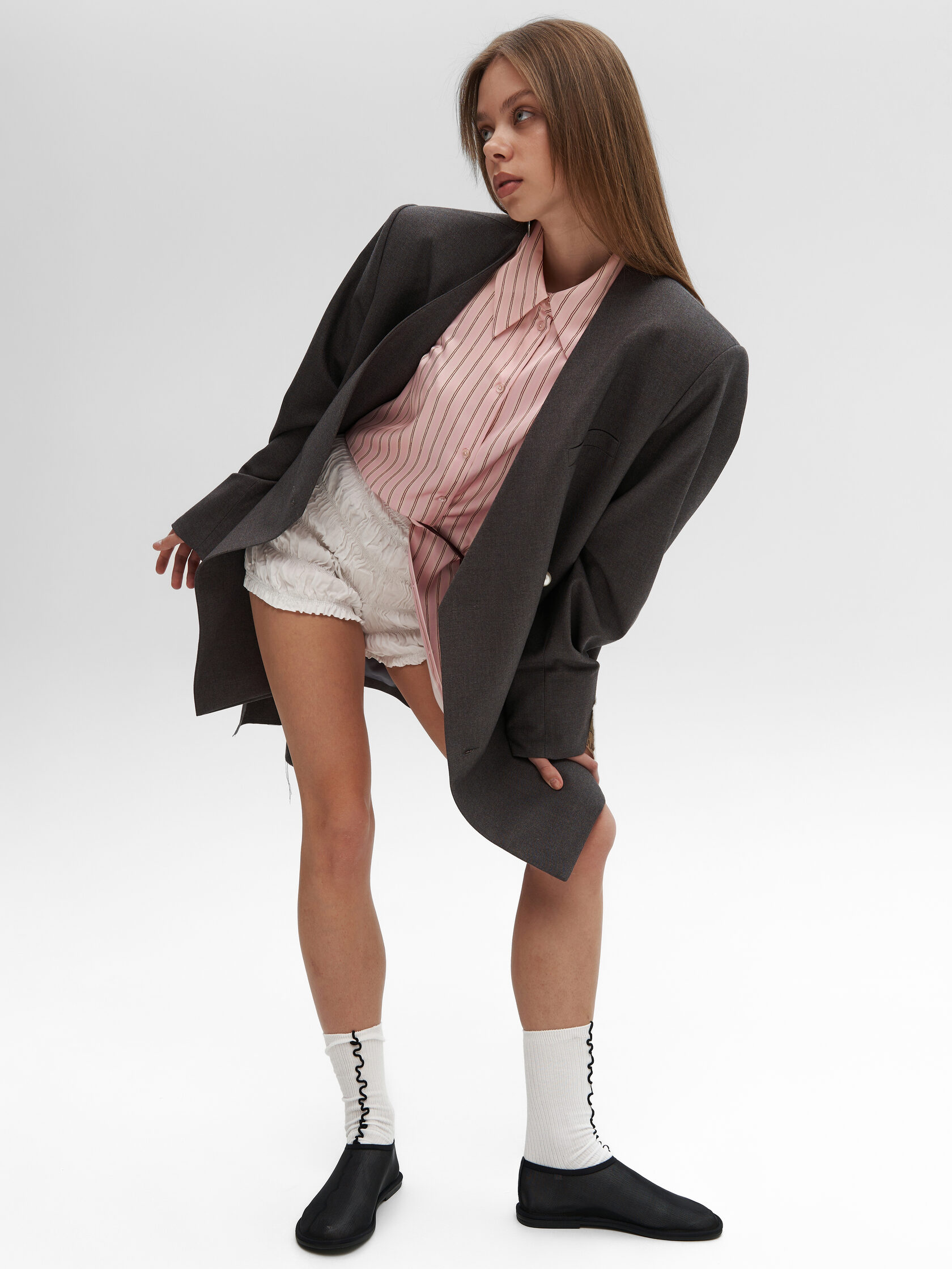 Пиджак «Без лацканов». Серый