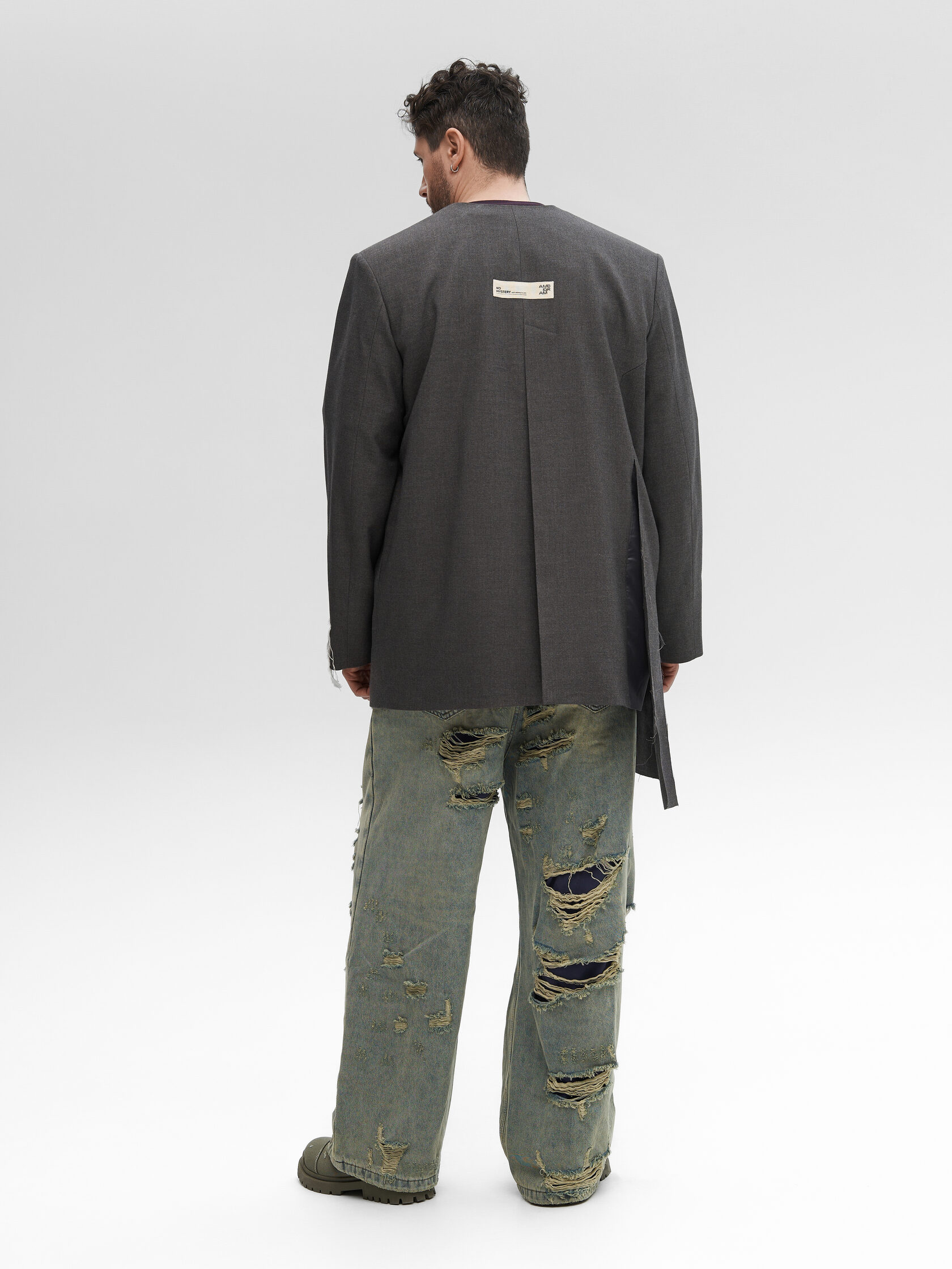 Пиджак «Без лацканов». Серый — фото 3