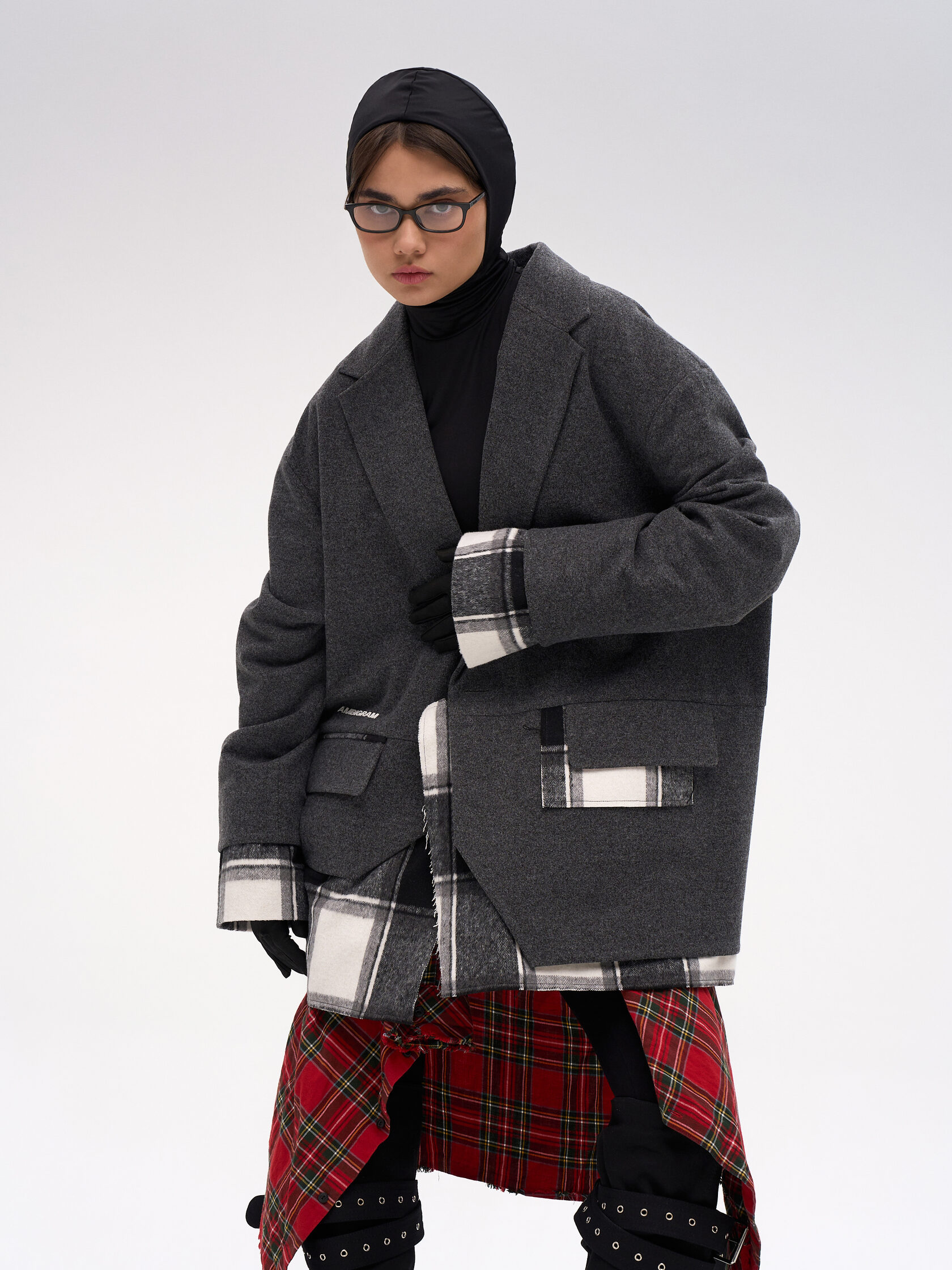 Пиджак «Клетка». Серый