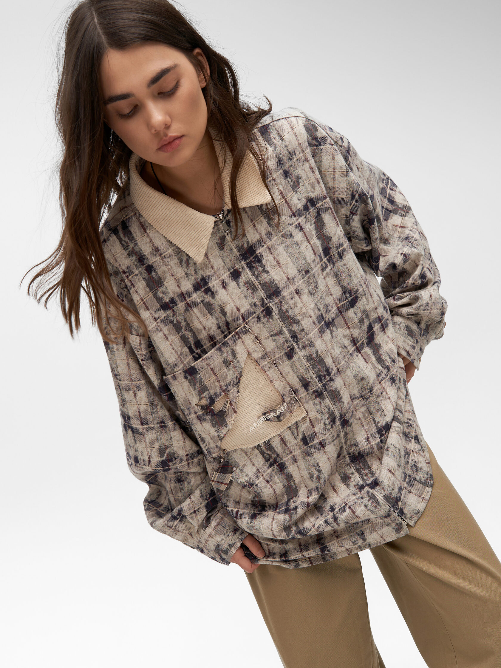 Рубашка «Клетка с молнией». Серый -- 2